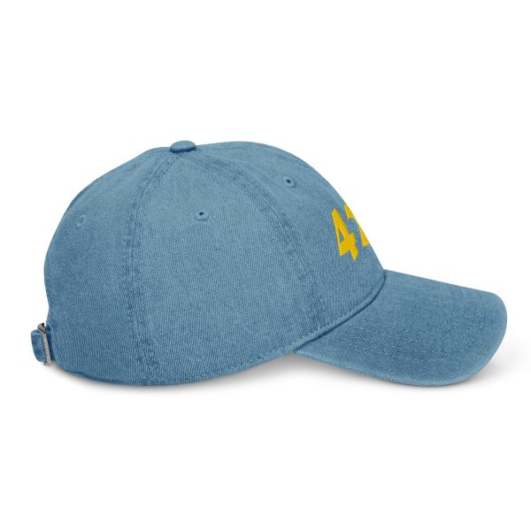 Blue and Yellow Denim Hat - Image 5