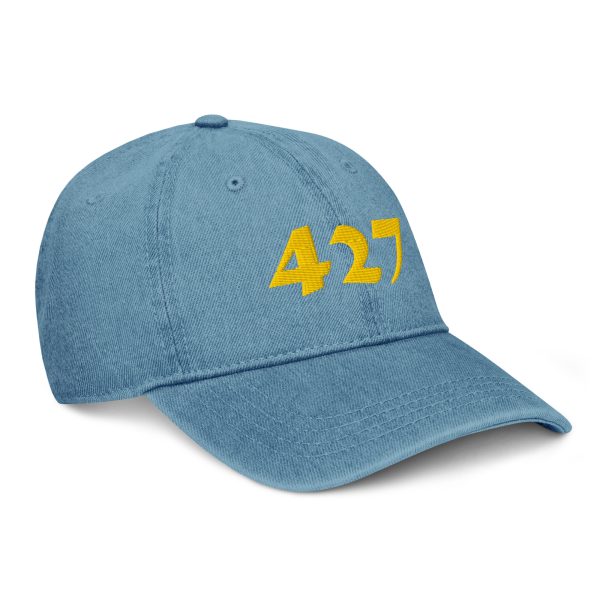 Blue and Yellow Denim Hat - Image 6